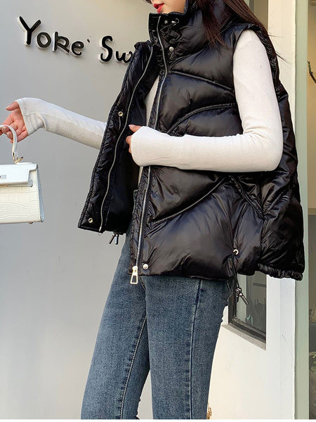 Ženski casual prsluk - s patentnim zatvaračem i džepom