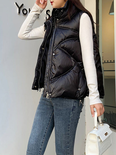 Ženski casual prsluk - s patentnim zatvaračem i džepom