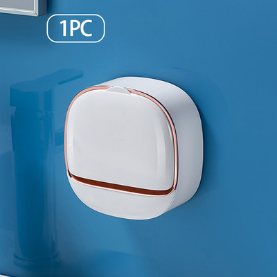 Vasă de săpun rabatabilă pentru baie, cutie de scurgere pentru săpun, montată pe perete, fără perforare