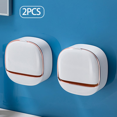 Vasă de săpun rabatabilă pentru baie, cutie de scurgere pentru săpun, montată pe perete, fără perforare