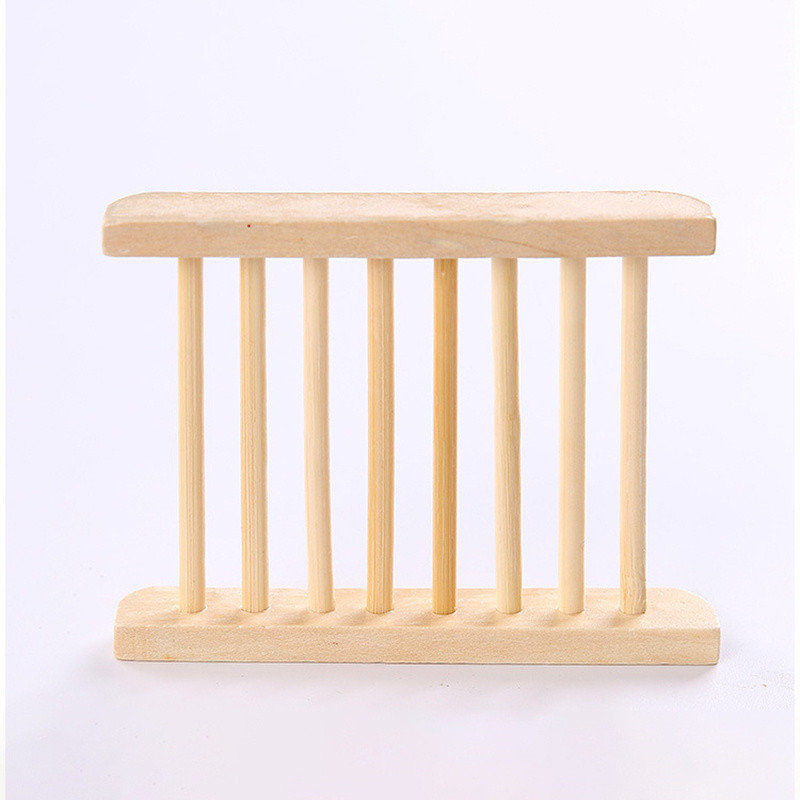 Natural Environmen szett 4 db bambusz szappantartó Egyszerű dizájnú szappantartó Hornyolt leeresztő szappantálca fürdőszobai konyhai konténerhez