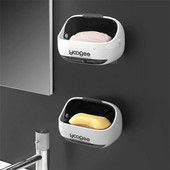 Muilo indas Clamshell nutekėjimo muilo dėžutė Prie sienos montuojama atverčiama lentyna Muilo laikiklis Plastikinis laikymo lėkštės puodelis Vonios kambario priedai