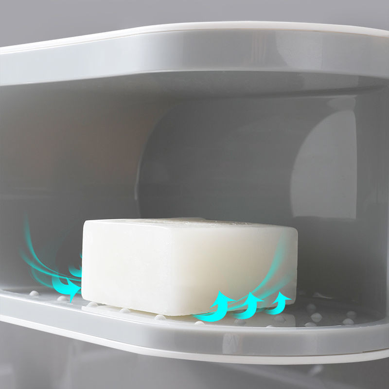 IZEFS posuda za sapun s ocjedom i kukama Kutija za pohranu bez bušenja Kućni višenamjenski držač za sapun Kupaonski pribor Kupaonski proizvod