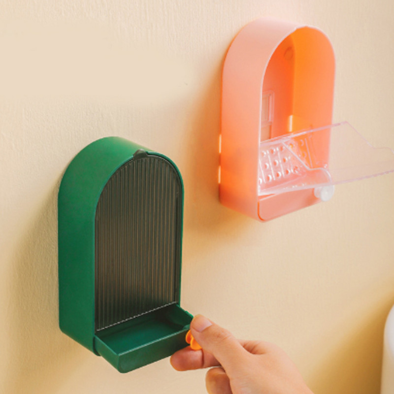 Muilo dėžutė Ant sienos montuojama muilo indas be smūgių su dangteliu, išleidžiamas muilo laikiklis namų dušui muilo laikiklis Kūrybiški vonios kambario priedai