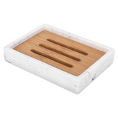 Posuda za sapun, posuda za sapun od smole, kutija za držač sapuna od bambusa za kuhinjski sudoper, dvoslojna posuda za sapun s ocjedom, kutija za sapun