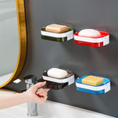 Kreativnost Zidni samoljepljivi držač za sapun Prijenosna kupaonska posuda za sapun za tuširanje s odvodom Ploče za tuširanje Kutija za pohranu sapuna