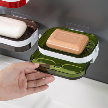 Creativity Επιτοίχια Αυτοκόλλητη θήκη σαπουνιού Μπάνιο Φορητό πιάτο σαπουνιού ντους με πλάκες ντους αποστράγγισης Κουτί αποθήκευσης σαπουνιού