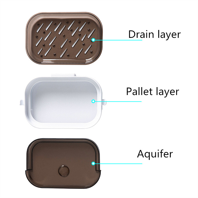 Kreativnost Zidni samoljepljivi držač za sapun Prijenosna kupaonska posuda za sapun za tuširanje s odvodom Ploče za tuširanje Kutija za pohranu sapuna