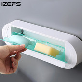 IZEFS Preklopna posuda za sapun otporna na prašinu Kućna posuda za sapun bez bušenja WC kutija za pohranu Kupaonski organizator Kupaonski dodaci