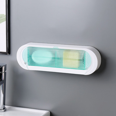 IZEFS Preklopna posuda za sapun otporna na prašinu Kućna posuda za sapun bez bušenja WC kutija za pohranu Kupaonski organizator Kupaonski dodaci