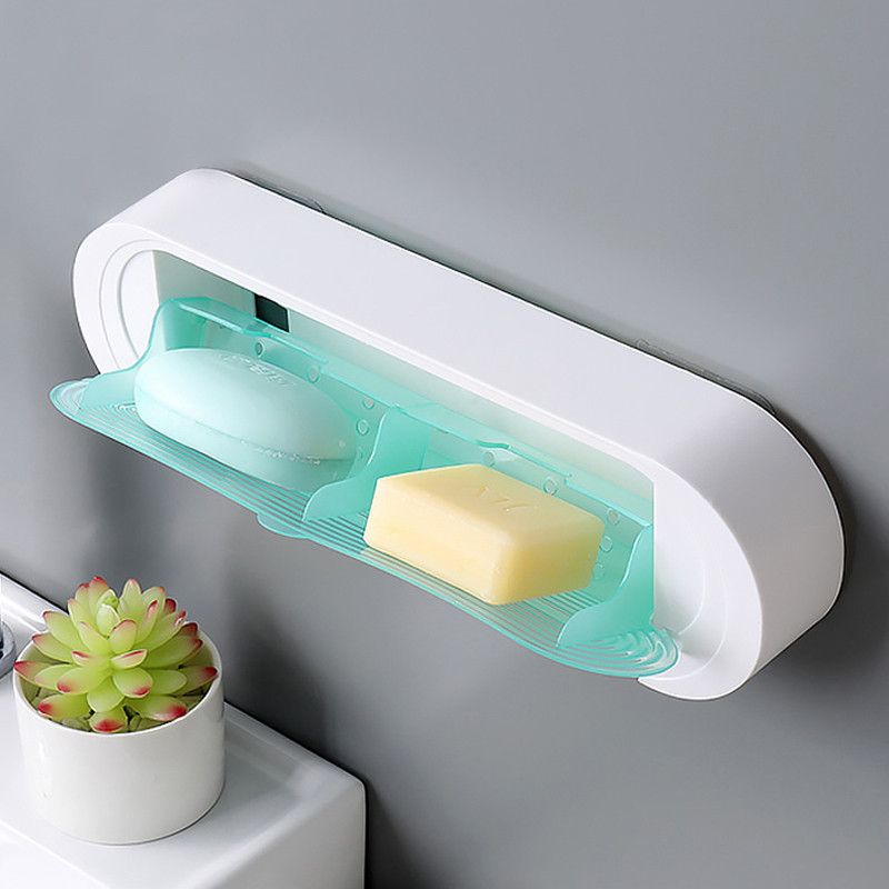 IZEFS Preklopna posuda za sapun otporna na prašinu Kućna posuda za sapun bez bušenja WC kutija za pohranu Kupaonski organizator Kupaonski dodaci