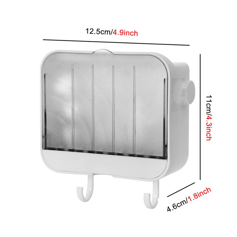 Dušiseina seebihoidja 2 konksuga Veekindel kaanega seebialus Vannituba Puurimiseta Vertikaalne seebikarbi karp