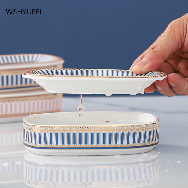 Nordic Light Luksuzna keramička posuda za sapun Posuda za nakit Sat Stalak za pohranu Hotel Kućanstvo Tuš kada Kupaonica Dekoracija