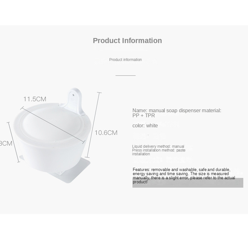 Stalak za sapun bez bušenja Zidni PVC sloj Držač sapuna Kutija za dezinfekciju ruku Kupaonski pribor Posude za sapun Samoljepljive