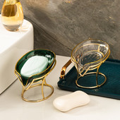 Θήκη σαπουνιού μπάνιου Σχήμα φύλλου Σαπουνιού αποστράγγισης Αντιολισθητικός νιπτήρας κουζίνας Δίσκος αποθήκευσης σφουγγάρι Πλαστικό κουτί σαπουνιού Αξεσουάρ μπάνιου