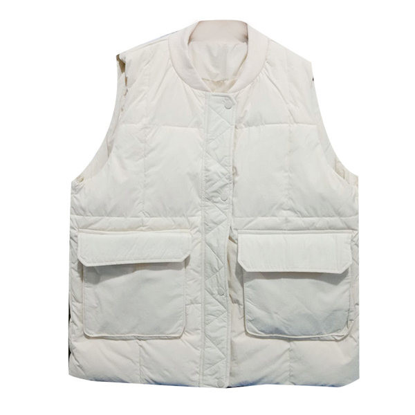 Ležeran ženski prsluk sa džepovima - široki model