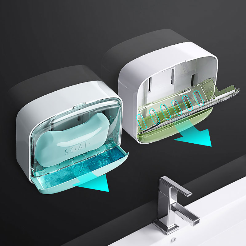 Zidni stalak za sapun bez bušenja Vodootporna kutija za sapun s otvorenim vrhom Prijenosni odvod Lako se rastavlja Čišćenje kupaonskog pribora