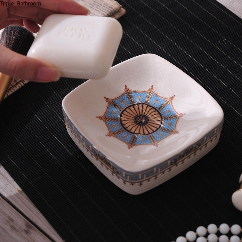 Europietiškas keraminio muilo laikiklis Buitinis nusausinamas muilo indų laikiklis Vonios kambario priedai Tualeto Tvarkyklės Virtuvės Sandėliavimas