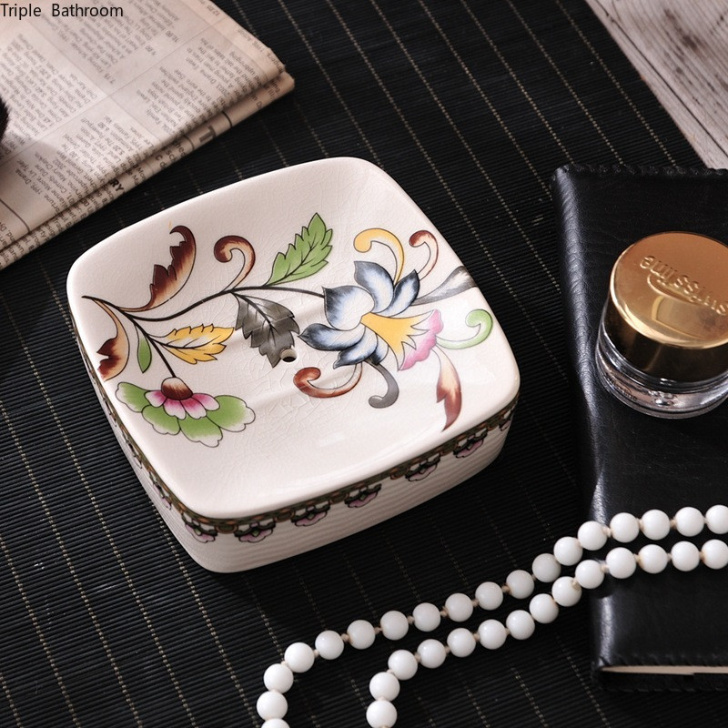 Europietiškas keraminio muilo laikiklis Buitinis nusausinamas muilo indų laikiklis Vonios kambario priedai Tualeto Tvarkyklės Virtuvės Sandėliavimas