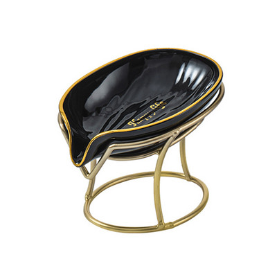 Lengvo prabangaus stiliaus kūrybinga muilo dėžutė Keramikos lapeliai Vonios muilo laikiklis Indų laikymas Buitinis kanalizacija Be perforuoto muilo lentynos