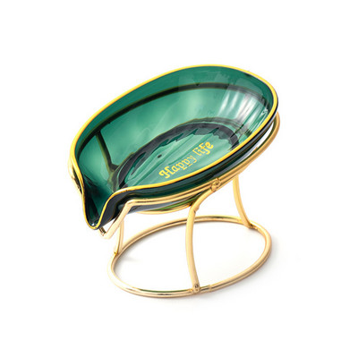 Lengvo prabangaus stiliaus kūrybinga muilo dėžutė Keramikos lapeliai Vonios muilo laikiklis Indų laikymas Buitinis kanalizacija Be perforuoto muilo lentynos