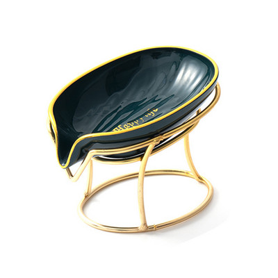 Lengvo prabangaus stiliaus kūrybinga muilo dėžutė Keramikos lapeliai Vonios muilo laikiklis Indų laikymas Buitinis kanalizacija Be perforuoto muilo lentynos