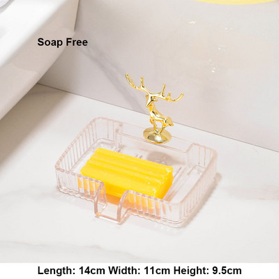 Kutija za sapun u obliku nordijskog jelena Lagana kućanska luksuzna keramička posuda za sapun za odvod za kupaonicu Tanjur za pohranu Kupaonski pribor