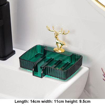 Kutija za sapun u obliku nordijskog jelena Lagana kućanska luksuzna keramička posuda za sapun za odvod za kupaonicu Tanjur za pohranu Kupaonski pribor
