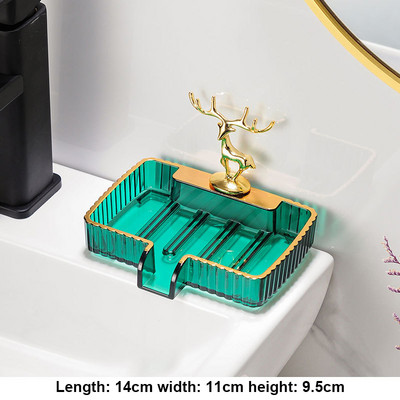 Kutija za sapun u obliku nordijskog jelena Lagana kućanska luksuzna keramička posuda za sapun za odvod za kupaonicu Tanjur za pohranu Kupaonski pribor