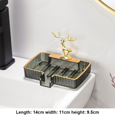 Kutija za sapun u obliku nordijskog jelena Lagana kućanska luksuzna keramička posuda za sapun za odvod za kupaonicu Tanjur za pohranu Kupaonski pribor