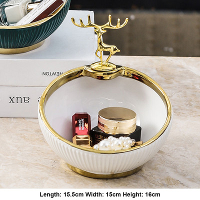 Kutija za sapun u obliku nordijskog jelena Lagana kućanska luksuzna keramička posuda za sapun za odvod za kupaonicu Tanjur za pohranu Kupaonski pribor