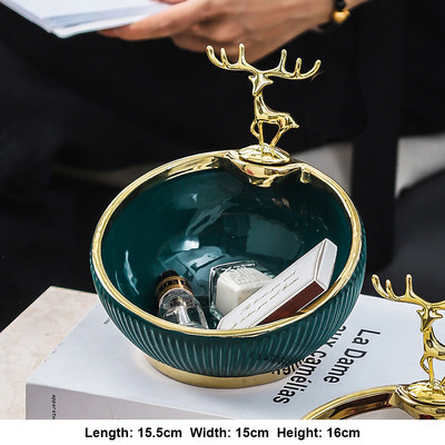 Kutija za sapun u obliku nordijskog jelena Lagana kućanska luksuzna keramička posuda za sapun za odvod za kupaonicu Tanjur za pohranu Kupaonski pribor