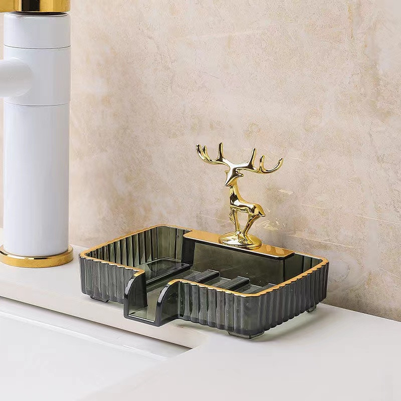 Kutija za sapun u obliku nordijskog jelena Lagana kućanska luksuzna keramička posuda za sapun za odvod za kupaonicu Tanjur za pohranu Kupaonski pribor