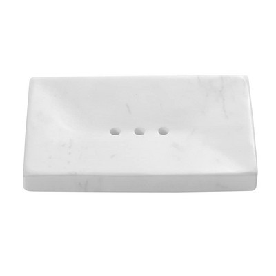 Lygus, blizgus tikro natūralaus marmuro muilo indų dėžutė / makiažo kempinės laikiklis su išleidimo anga