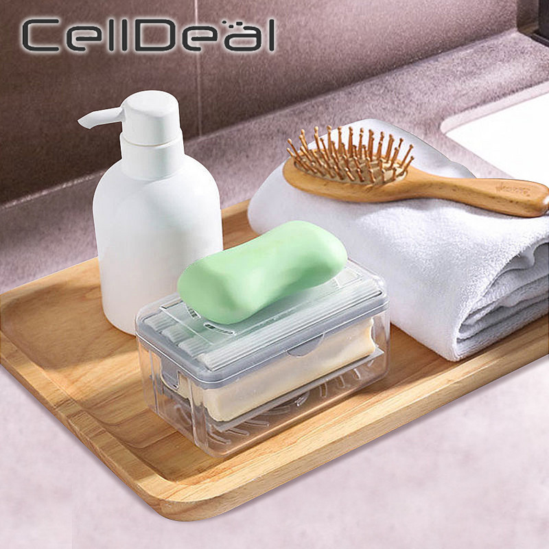 Daugiafunkcinis skalbinių muilo indas Netrinkite muilo dėžutė su kempininiais voleliais išleidimo angos Nešiojami valymo įrankiai Buities reikmenys