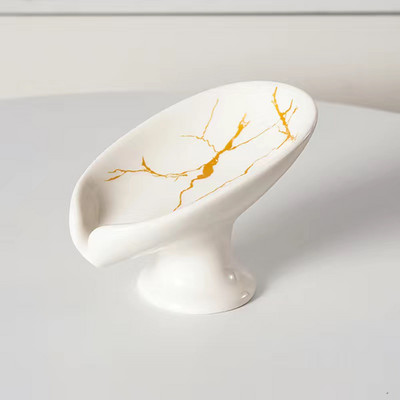 Srebrna mramorirana keramička posuda za sapun za kupaonicu Restoran Hotelska kupaonica za pohranjivanje sapuna Dekoracija kupaonice Kutija za sapun za kućanstvo