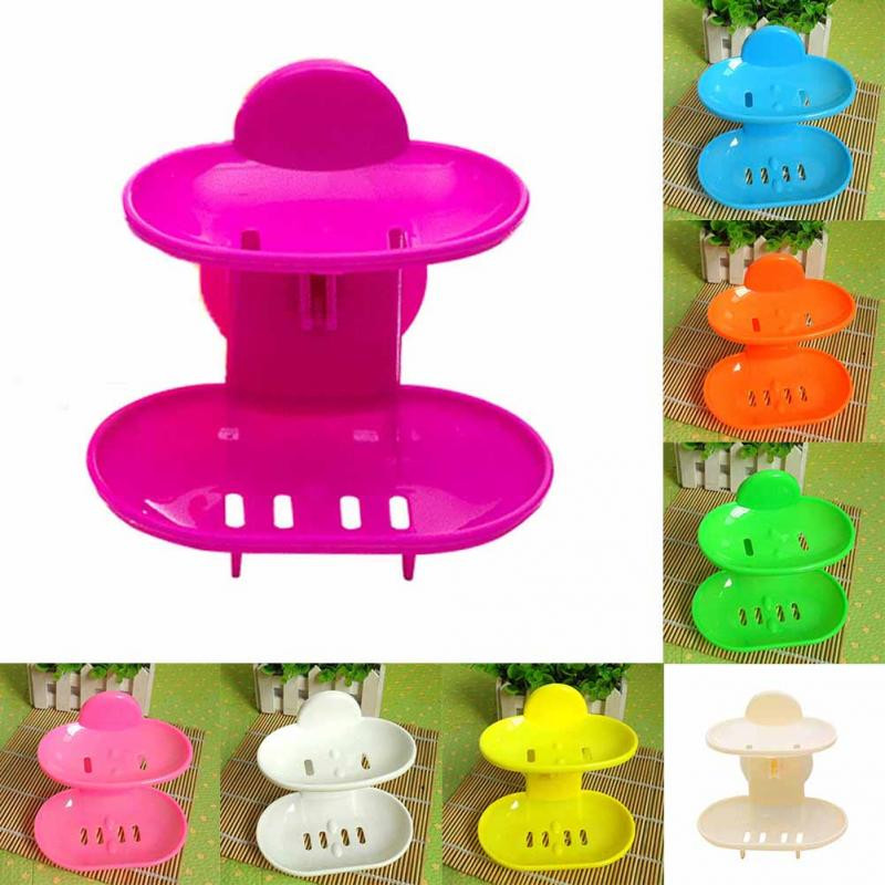 Nauji dvigubo sluoksnio stiprūs siurbtukai muilo dėžutė muilo nutekėjimo laikiklis Muilinė virtuvė Vonios kambario laikymo vieta Dėžutės vietos taupymo įrankiai YH-459912