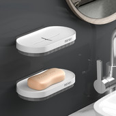 Muilo dėžutės siurbimo pakabinamas Dviejų sluoksnių muilo stovas, skirtas vonios kambario dušo laikikliui Namų plastikinis muilo dozatorius