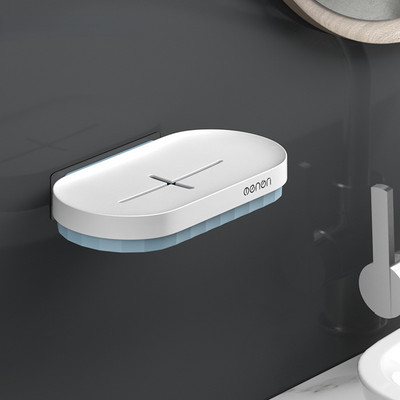 Muilo dėžutės siurbimo pakabinamas Dviejų sluoksnių muilo stovas, skirtas vonios kambario dušo laikikliui Namų plastikinis muilo dozatorius