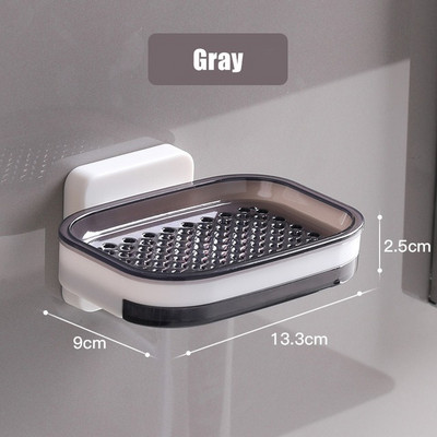 Muilo dėžutė Be perforavimo prie sienos tvirtinama dvisluoksnė muilo indų išleidimo lentyna Buitinė muilo lentyna Vonios kambario laikymo lentyna Muilo dėžutės stovas