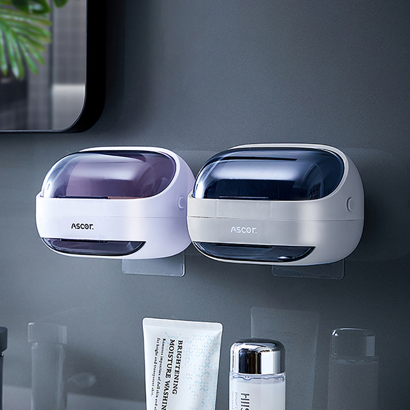 TERUP vandeniui atspari muilo dėžutė vonios kambariui prie sienos montuojama muilo indelė, skirta namų nusausinamai laikymo dėžutei, dulkėms atsparus vonios kambario priedų rinkinys