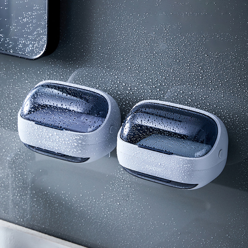 TERUP vandeniui atspari muilo dėžutė vonios kambariui prie sienos montuojama muilo indelė, skirta namų nusausinamai laikymo dėžutei, dulkėms atsparus vonios kambario priedų rinkinys