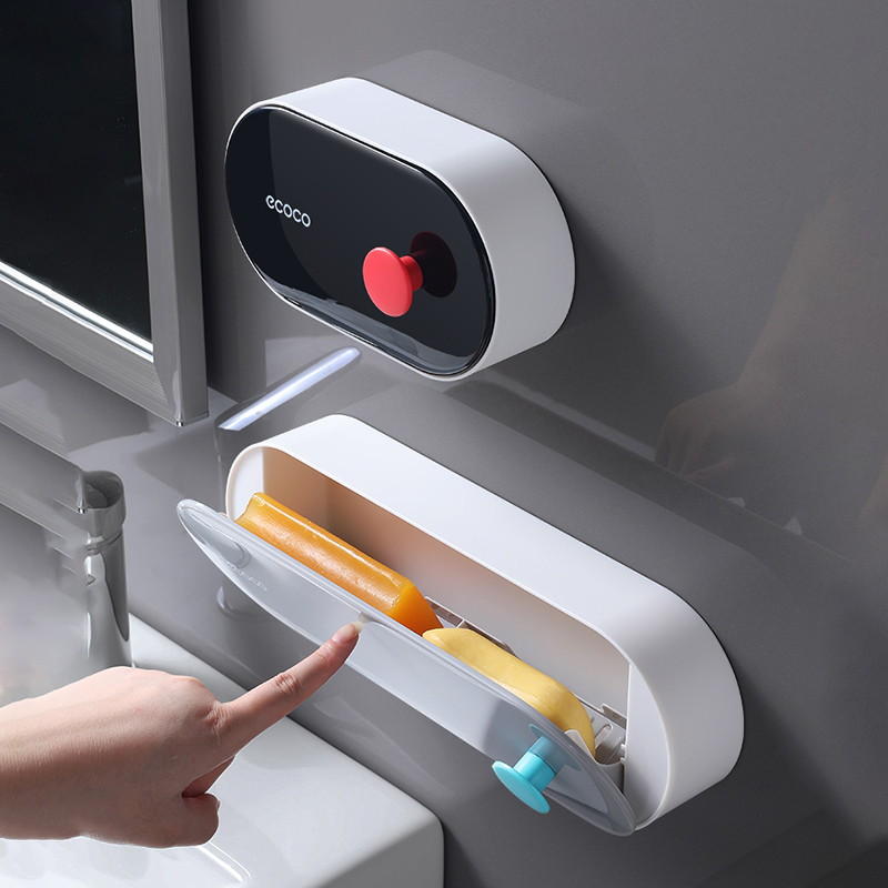 IZEFS Sieninė muilinė Daugiafunkcis vonios kambario muilo laikiklis Namų nusausinama laikymo dėžutė Sandėliavimo lentyna Vonios kambario priedai