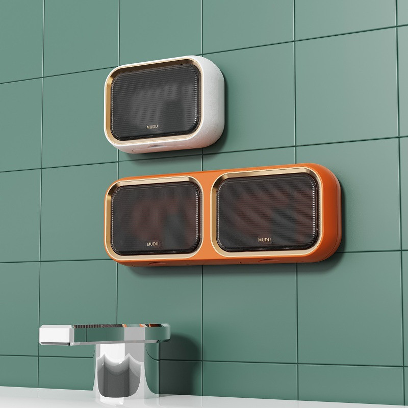 IZEFS zidna posuda za sapun Kućna toaletna kutija za sapun Kutija za pohranu s poklopcem Kupaonski višenamjenski alat za pohranu Kupaonski pribor