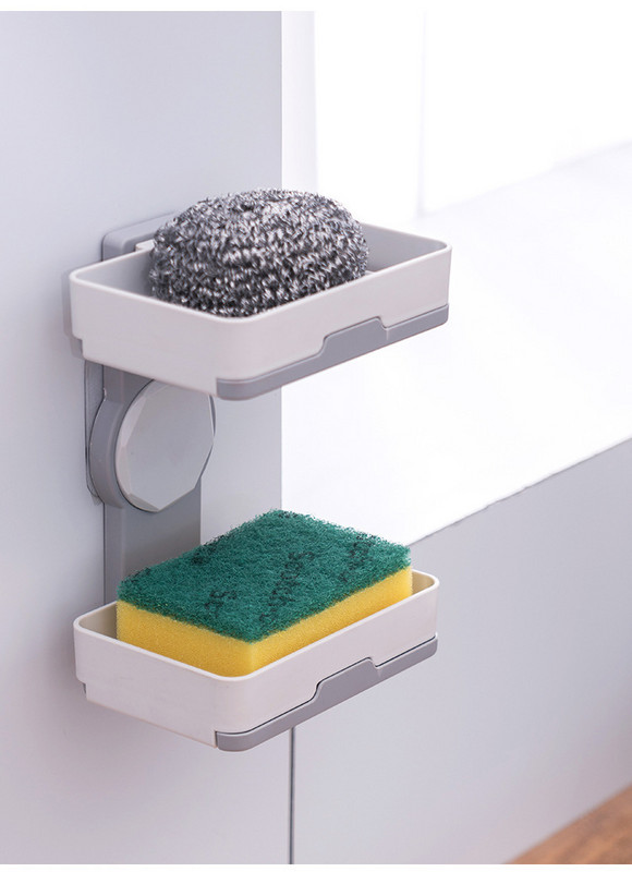 Besisukanti muilo dėžutė perforuota dviejų sluoksnių stalčių nutekėjimo muilo lentynėlė Vonios kambarys Dvipusis sieninis pakabinamas muilo indas Vonios kambario priedai