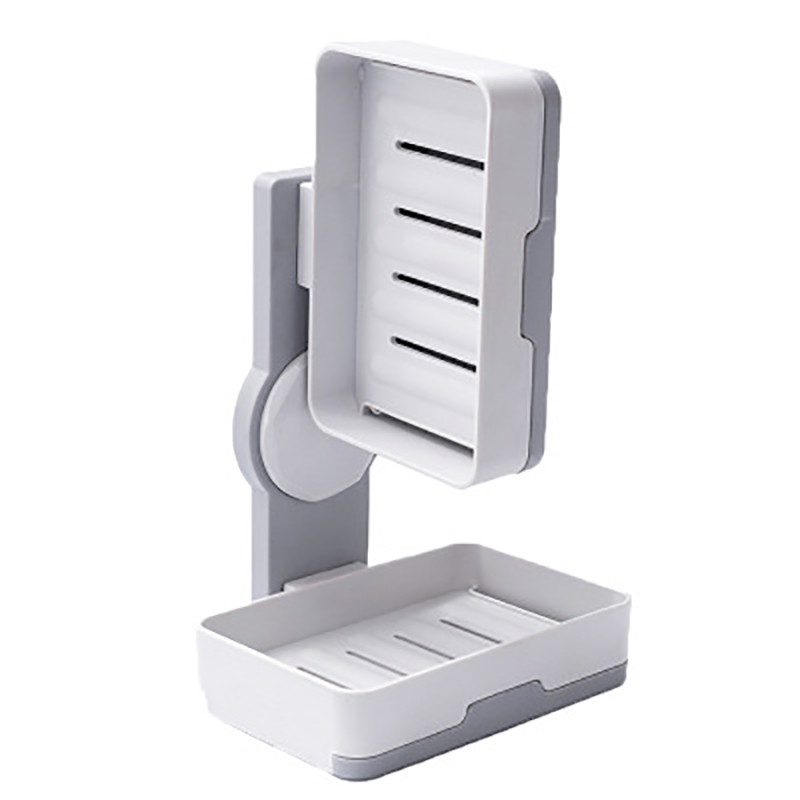 Besisukanti muilo dėžutė perforuota dviejų sluoksnių stalčių nutekėjimo muilo lentynėlė Vonios kambarys Dvipusis sieninis pakabinamas muilo indas Vonios kambario priedai