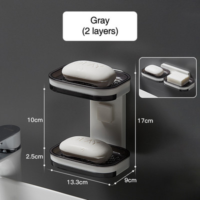 Nešiojamas pakabinamas muilo indas Vonios kambarys Dušo drenažo stovas Vonios padėklas Muilo laikymo užsklanda Rankų laikiklis Tualetas plastikinės talpyklos dėžutė