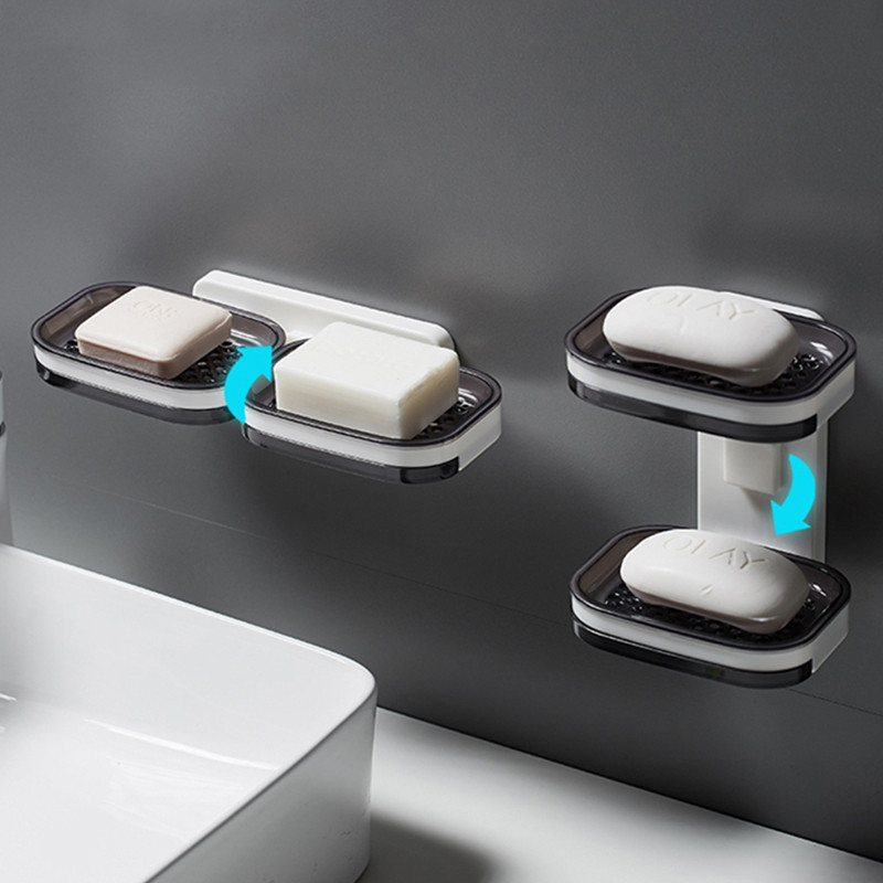 Nešiojamas pakabinamas muilo indas Vonios kambarys Dušo drenažo stovas Vonios padėklas Muilo laikymo užsklanda Rankų laikiklis Tualetas plastikinės talpyklos dėžutė