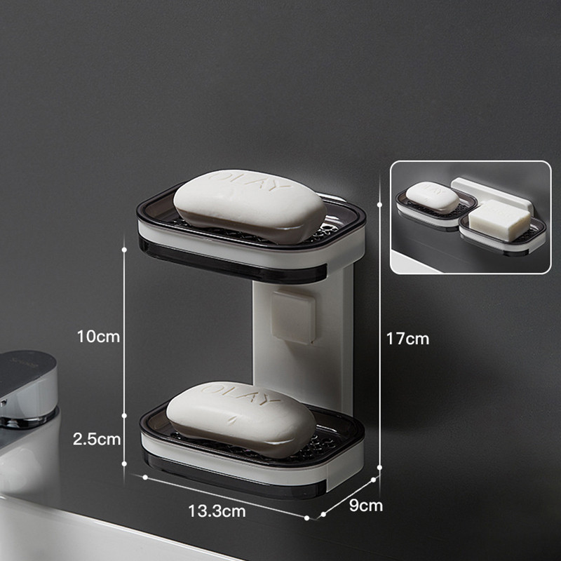 Nešiojamas pakabinamas muilo indas Vonios kambarys Dušo drenažo stovas Vonios padėklas Muilo laikymo užsklanda Rankų laikiklis Tualetas plastikinės talpyklos dėžutė