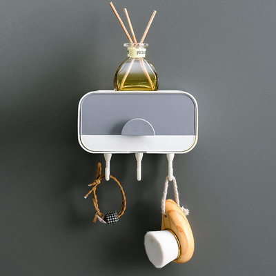 Vonios kambario laikymo muilo indų nusausinimas muilo dėžutės kabliukas Besiūlis pakabinamas ant sienos Dvisluoksnė plastikinė dėžutė Daugiafunkcinis stovas Nemokamas perforavimas